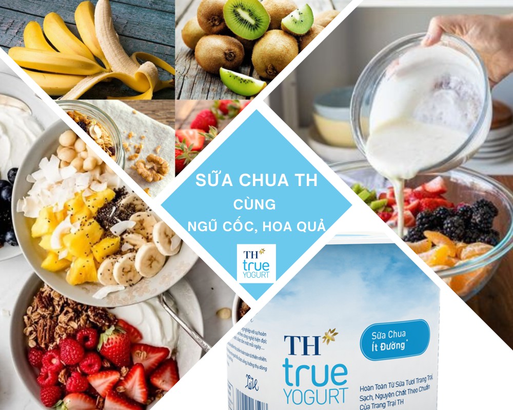 Sữa chua TH True Yogurt cùng ngũ cốc, hoa quả